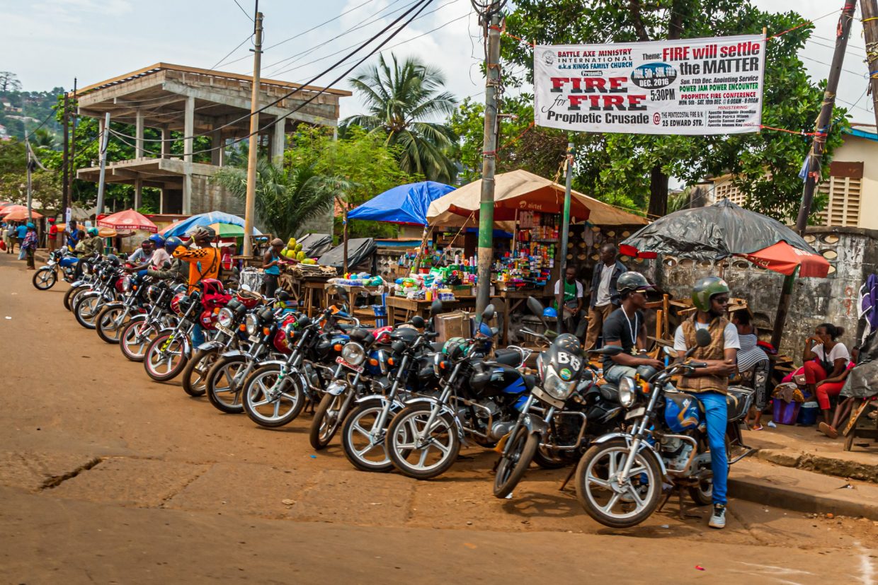In Africa motorcycle taxis are called Okadas  in many african countries. They are the fastest and cheapest means of travel.