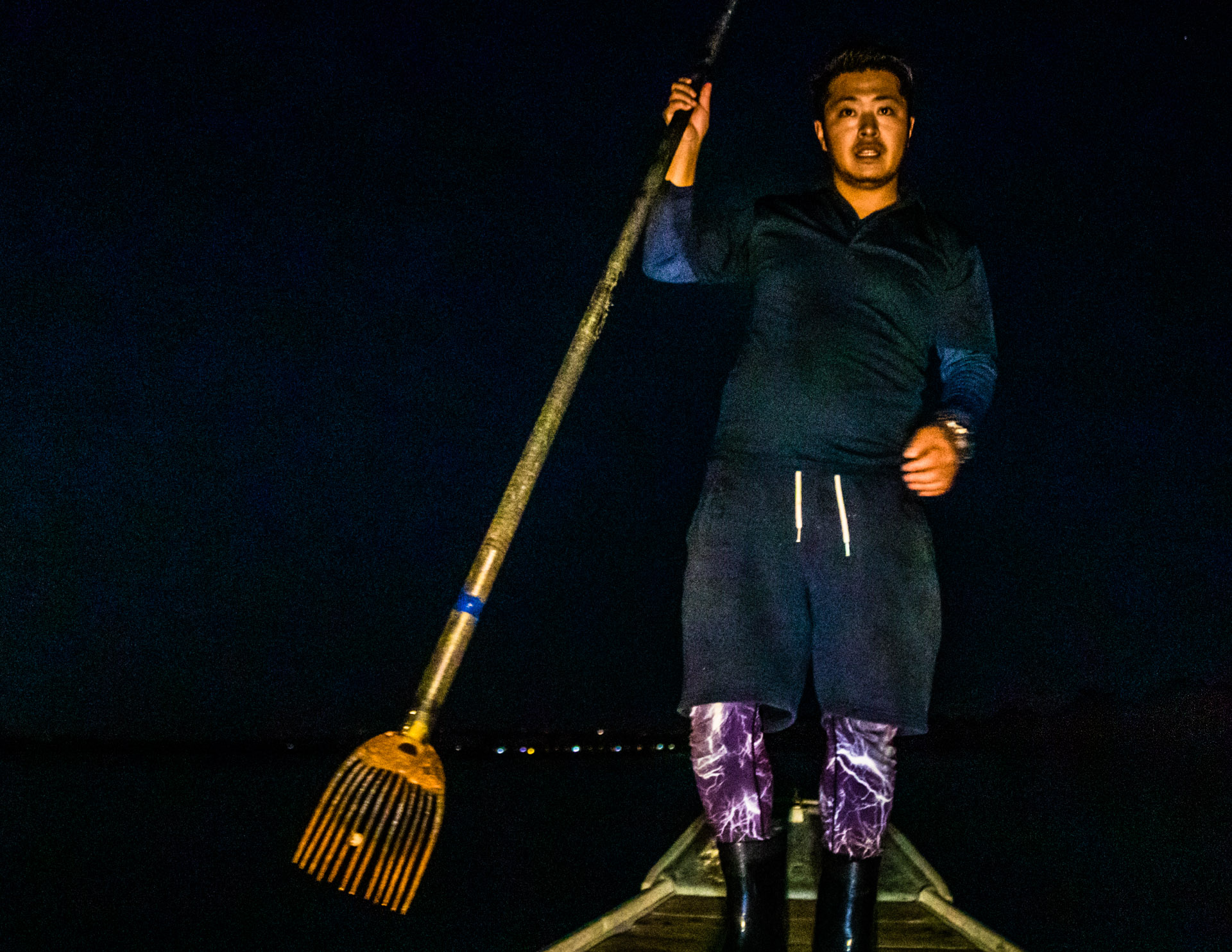 Takiya-ryo spearfishing on lake Hanama, Hamamatsu, Japan