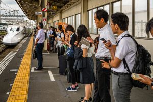 Shinkansen Platform in Kakegawa, Japan