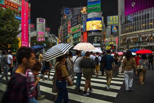 Shibuya Crossing Street Life in Tokyo, Japan
